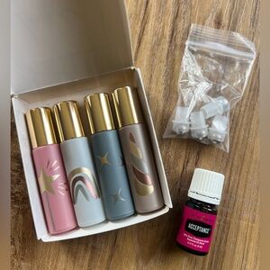 Essential Oil Gift Set Sealed 5 mL Young Living “Acceptance” Luxe Roller Bottles